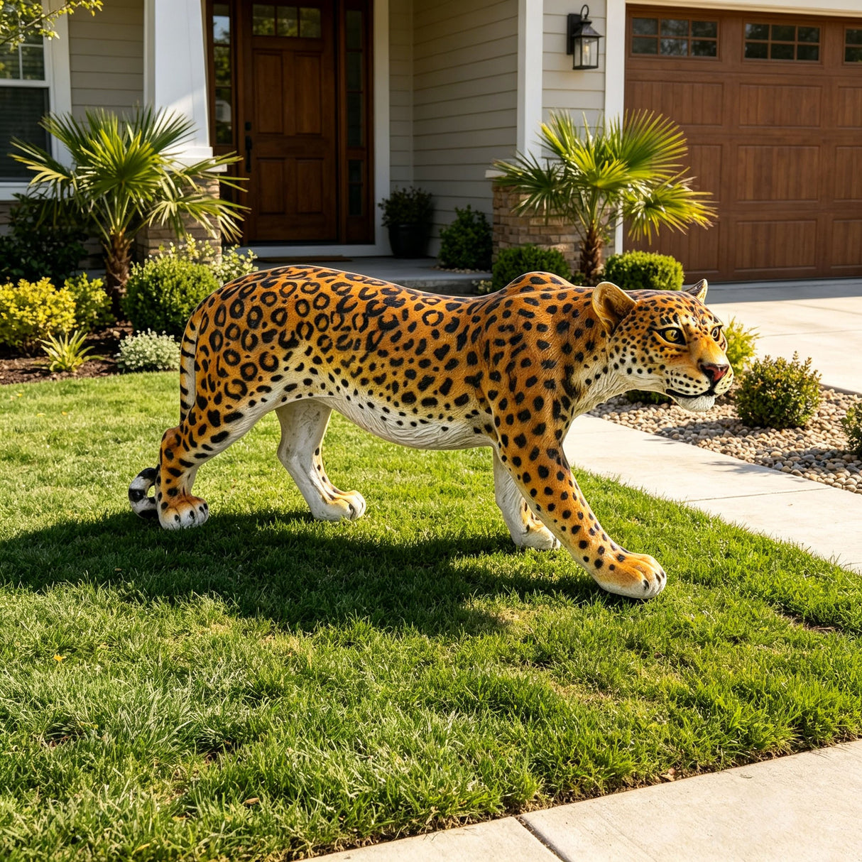 Realistic Leopard Garden Statue