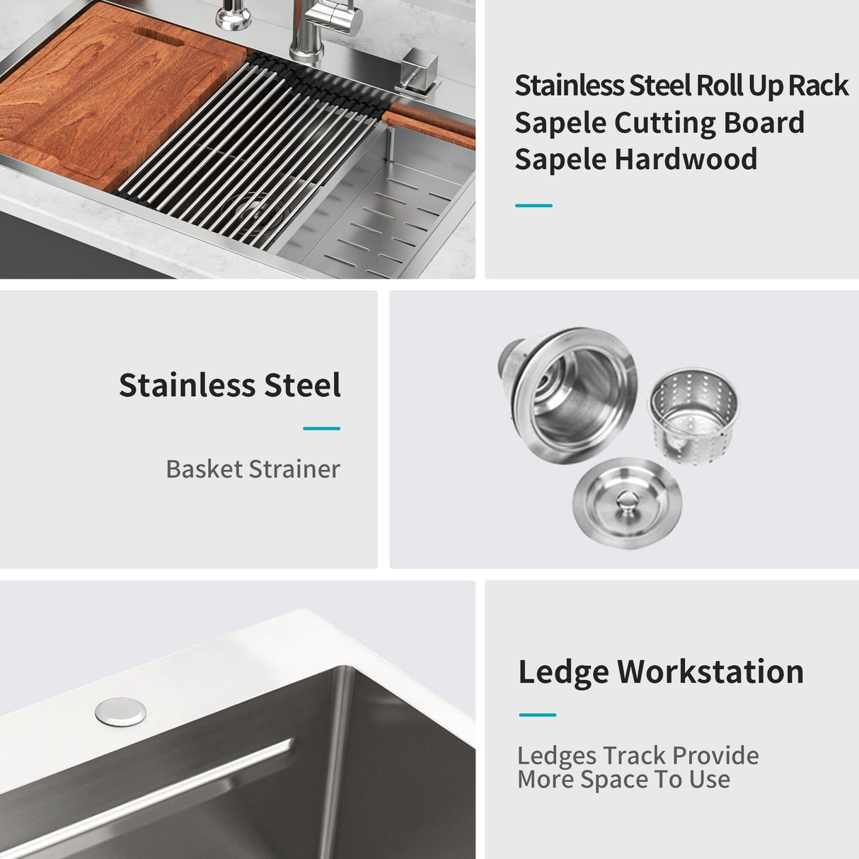 33" Drop In Kitchen Sink