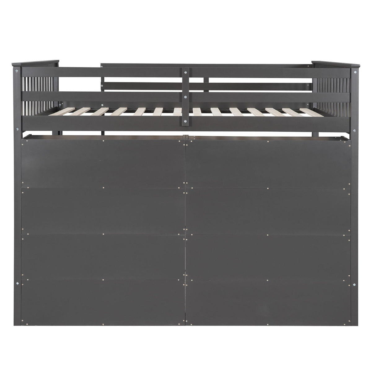 Loft Bed With 8 Open Storage Shelves And Built In Ladder
