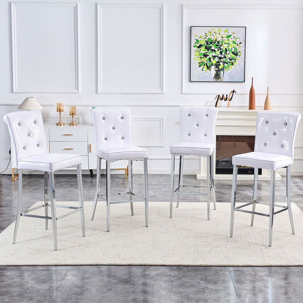 Bar Chairs & Crystal Clasp Design (Set of 2)