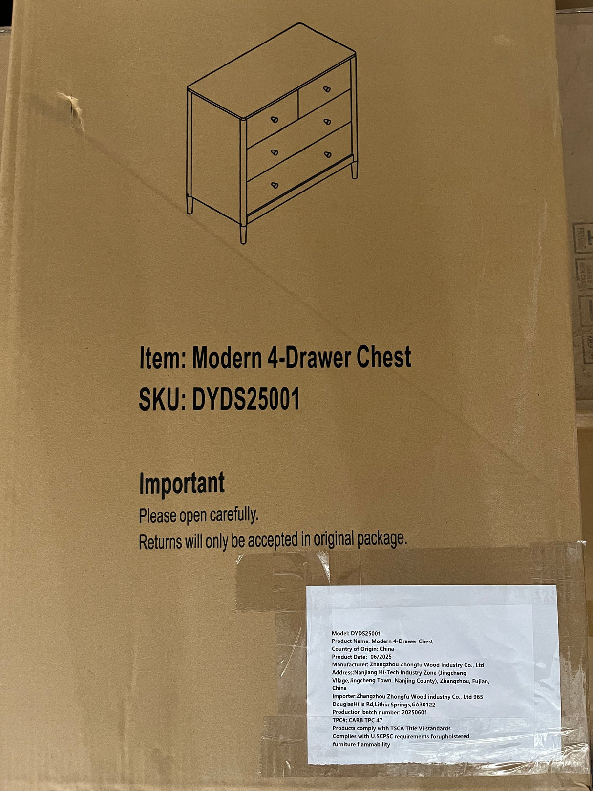 White 4-Drawer Kids Dresser