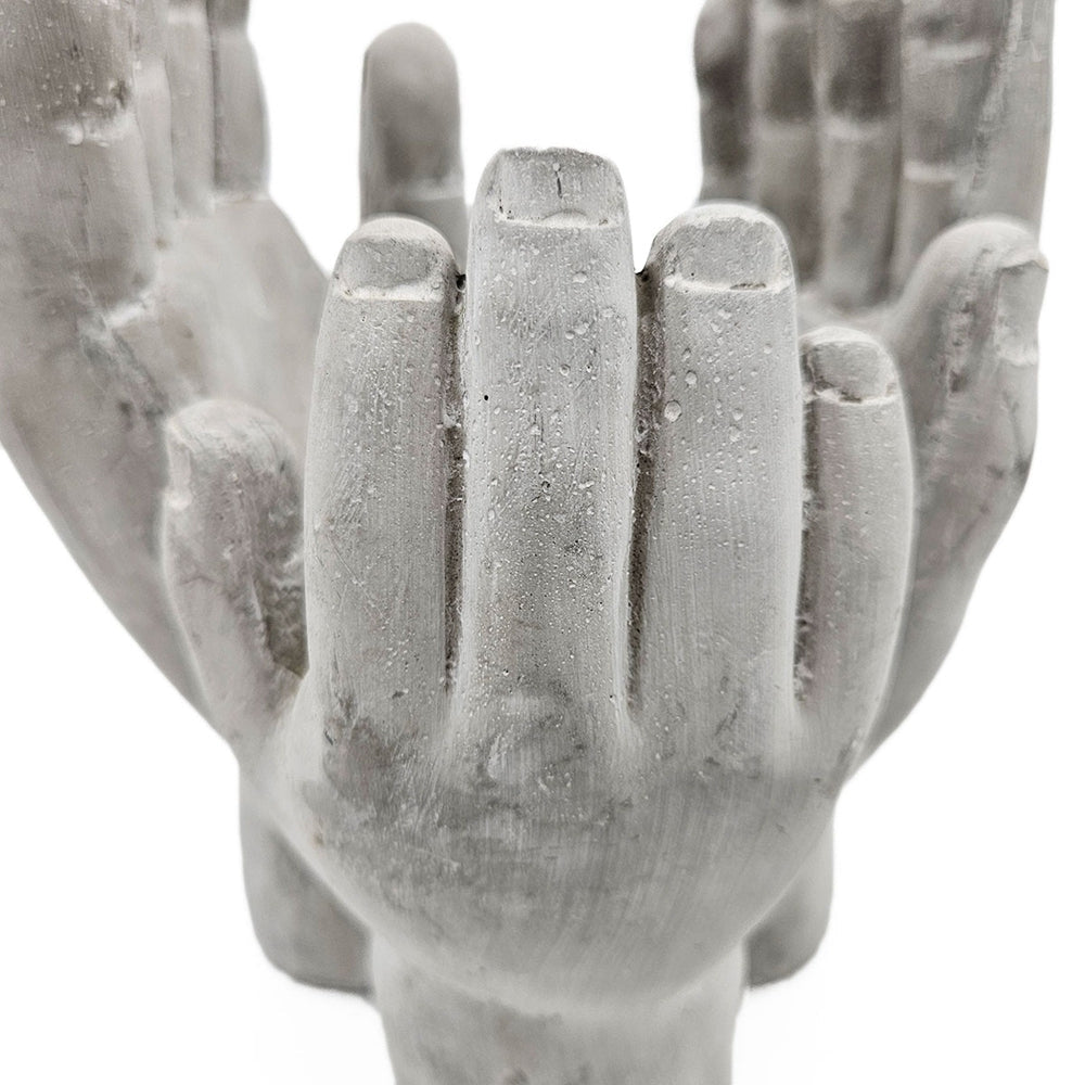 Set of 2 6x6x9' Accepting Hands Accent Cement Hand Decor