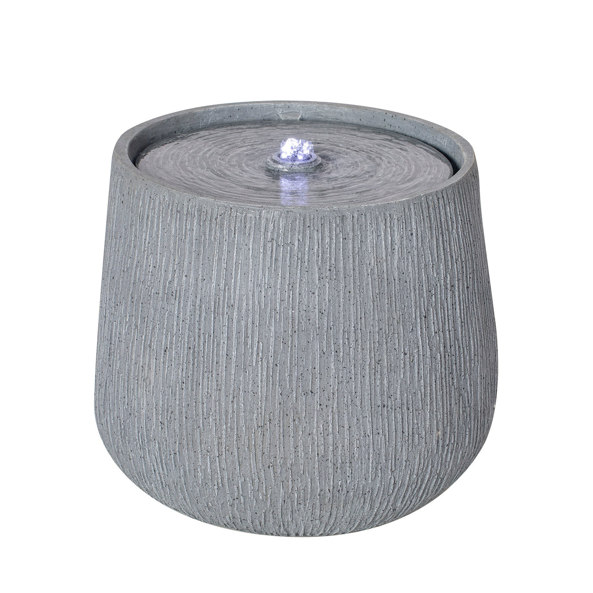 12.99' Gray Polyresin Outdoor Water Fountain with LED Light