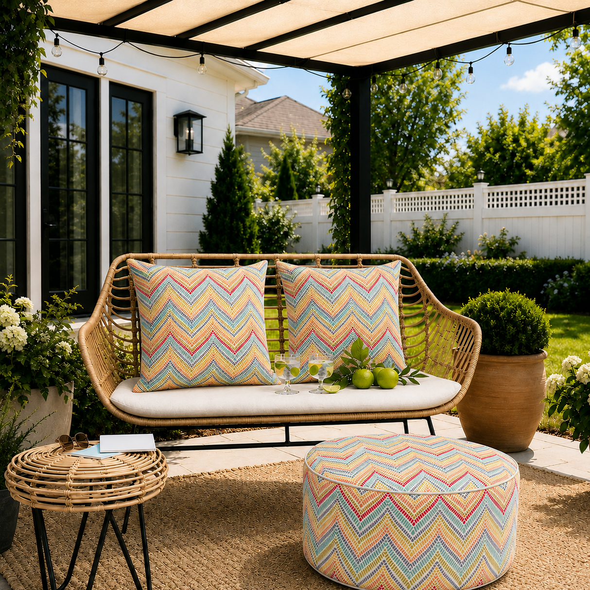 Outdoor Inflatable Ottoman 21"x21"x9"