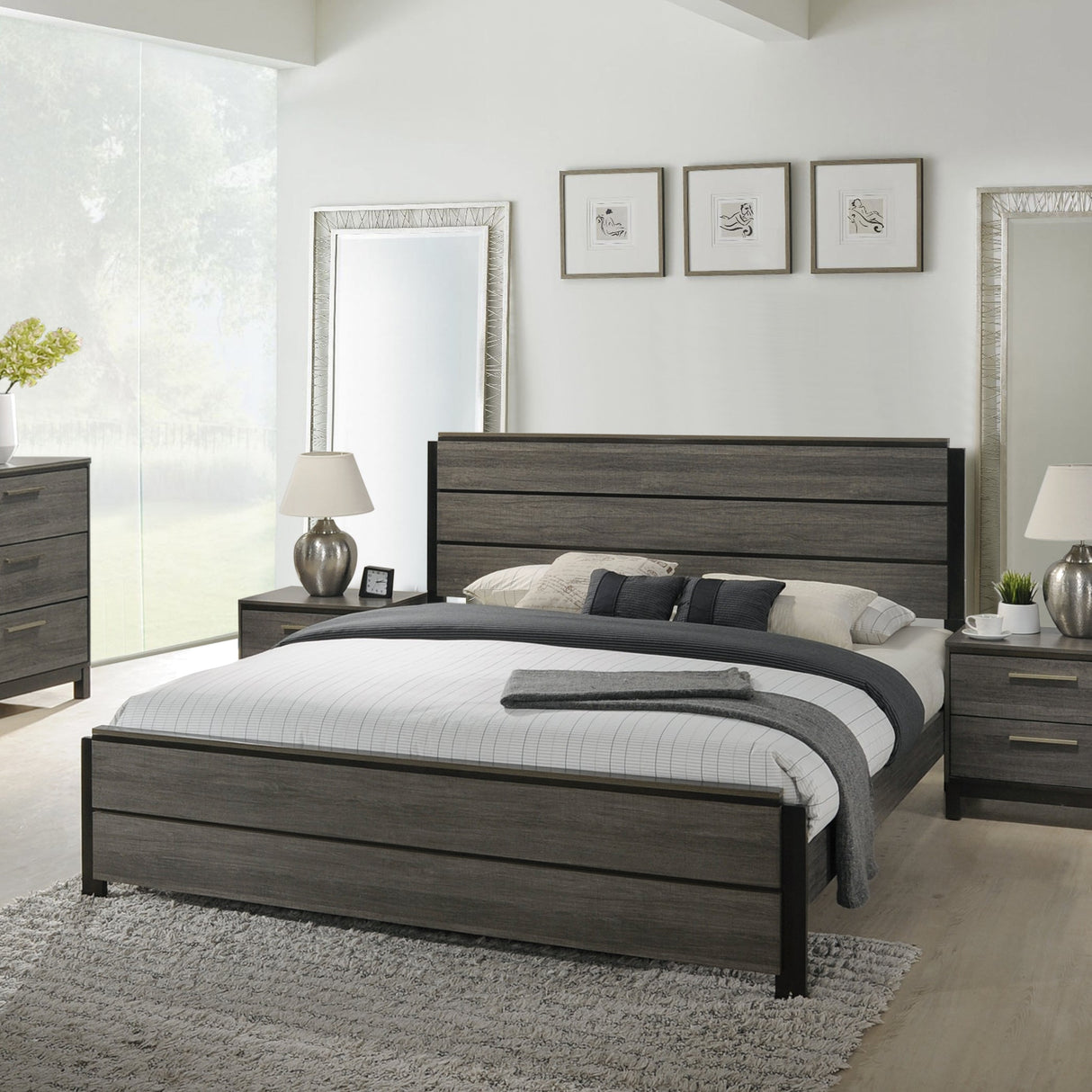 Ioana Contemporary Wood Panel Bed