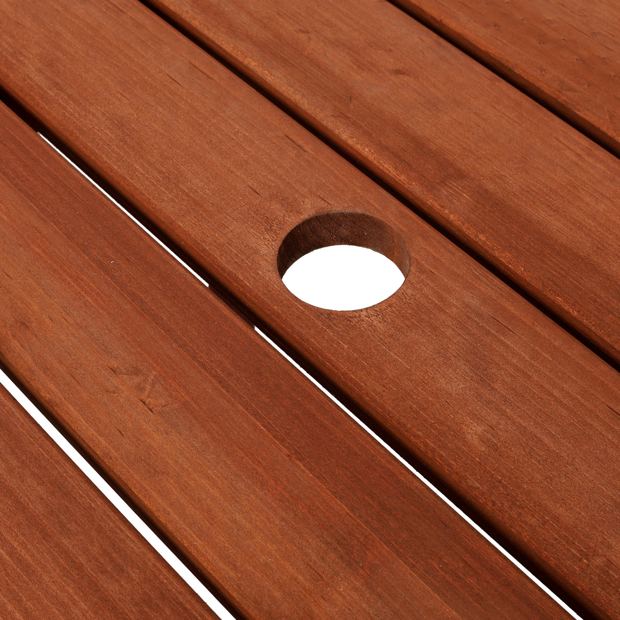 Wooden Kids Picnic Table with 3 Built-in Benches and Umbrella Hole