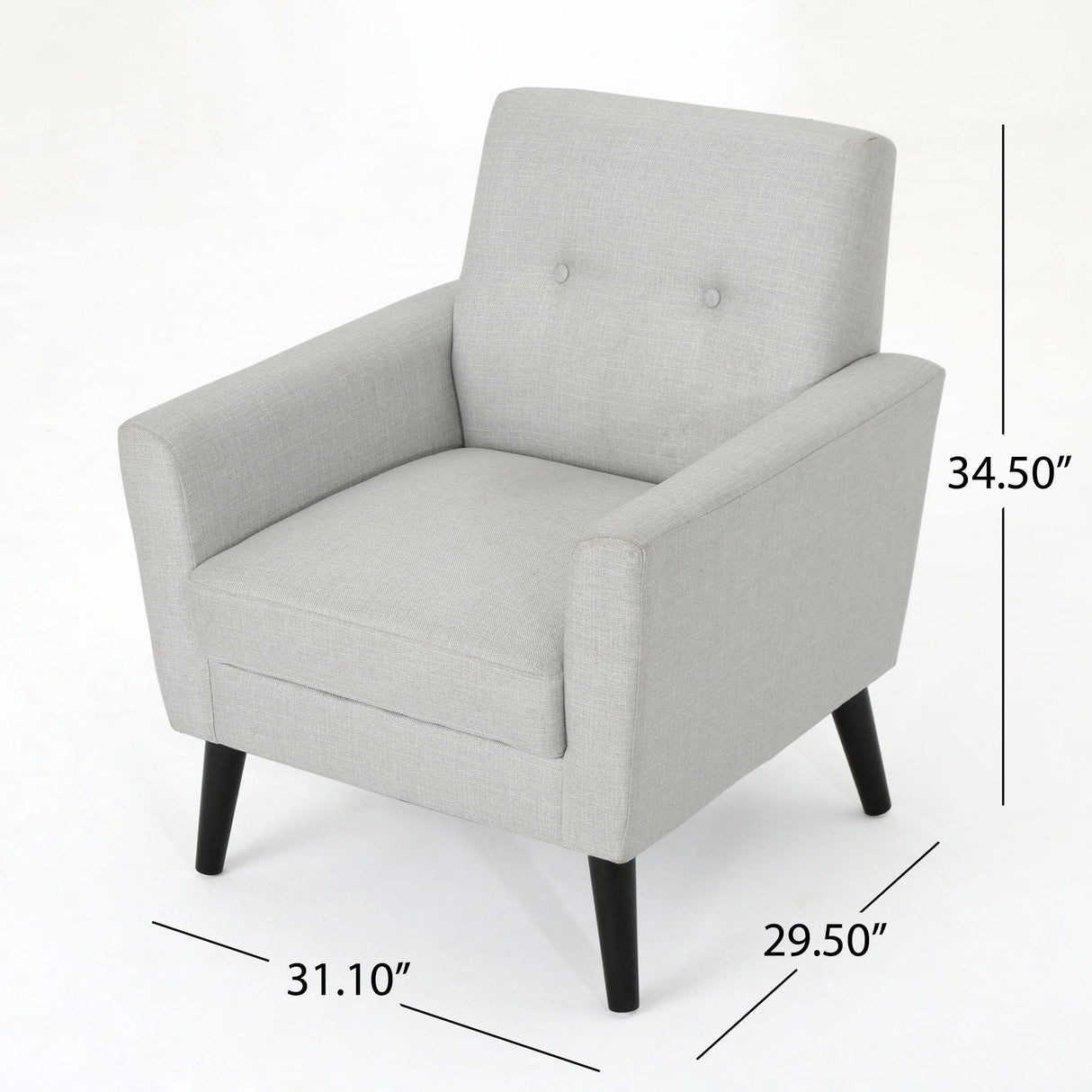 Radiantize Upholstered Fabric Club Chair With Square-Off Back And Button Tufted
