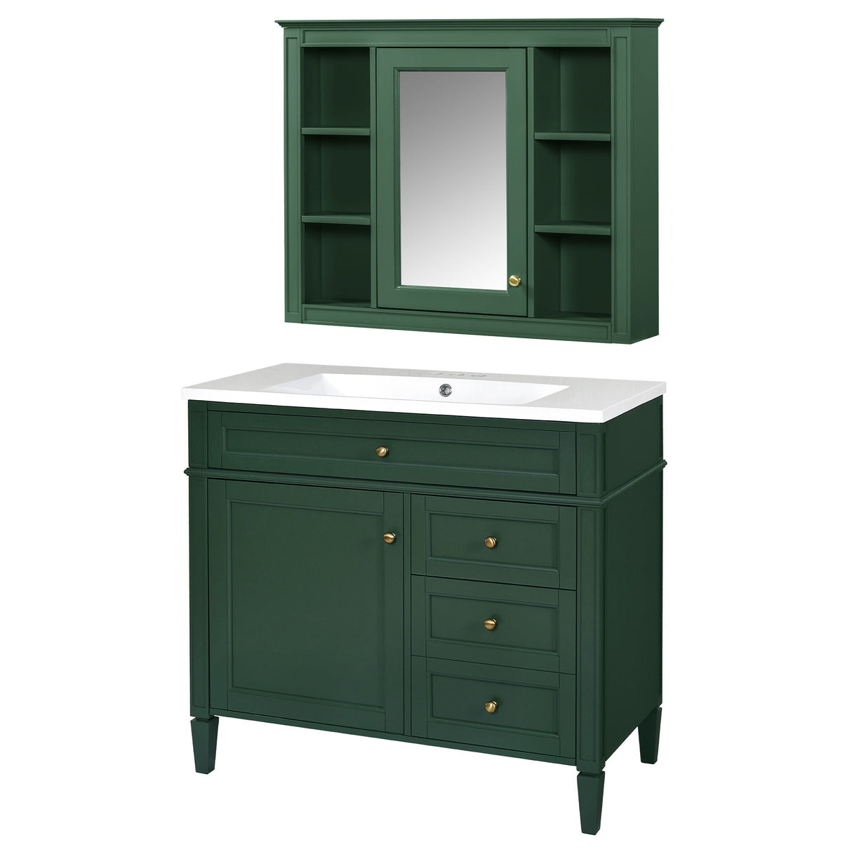 Bathroom Vanity With Top Sink, Storage Cabinet With Mirror