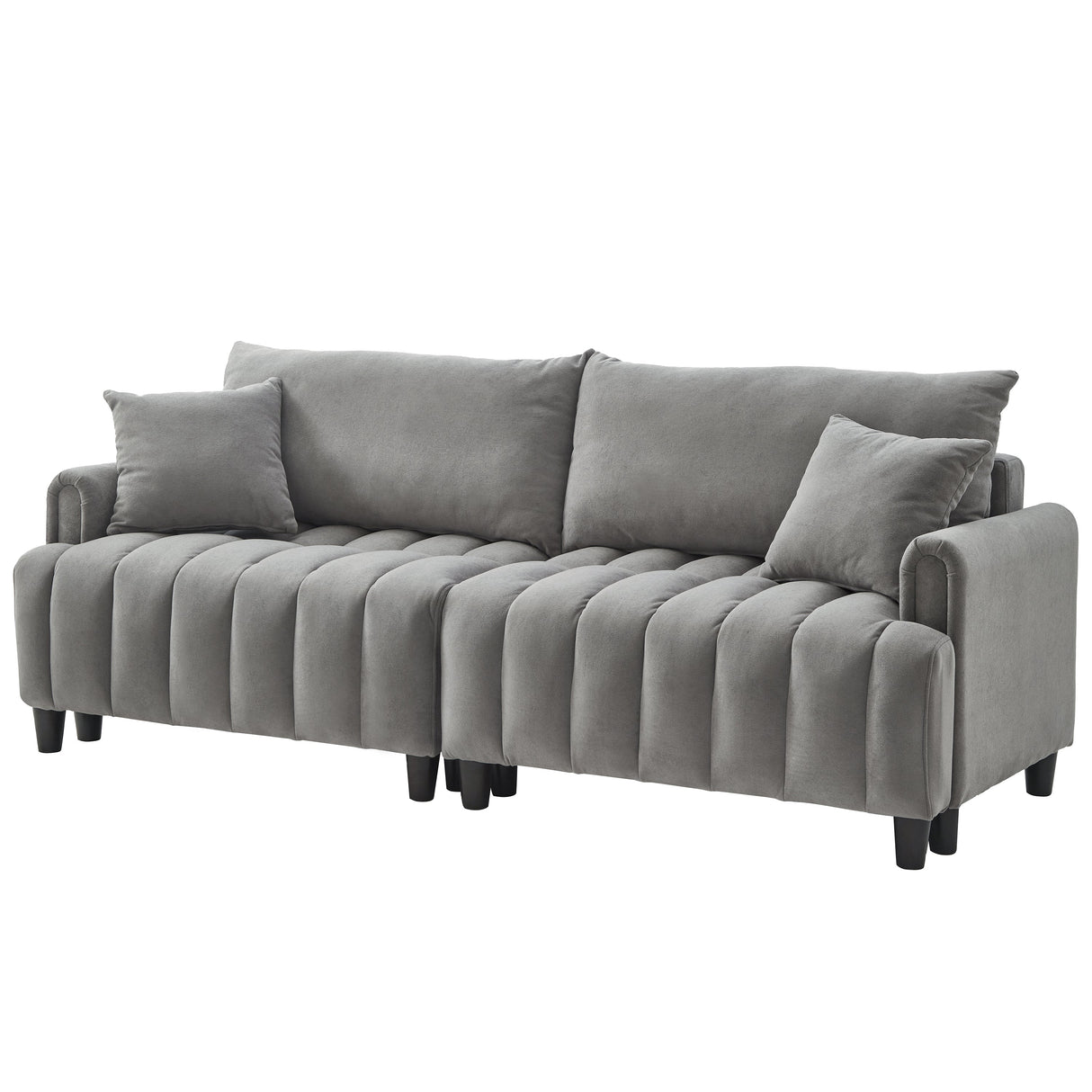 83'' Futon Sofa Bed with Polyester Fabric and Adjustable Backrest