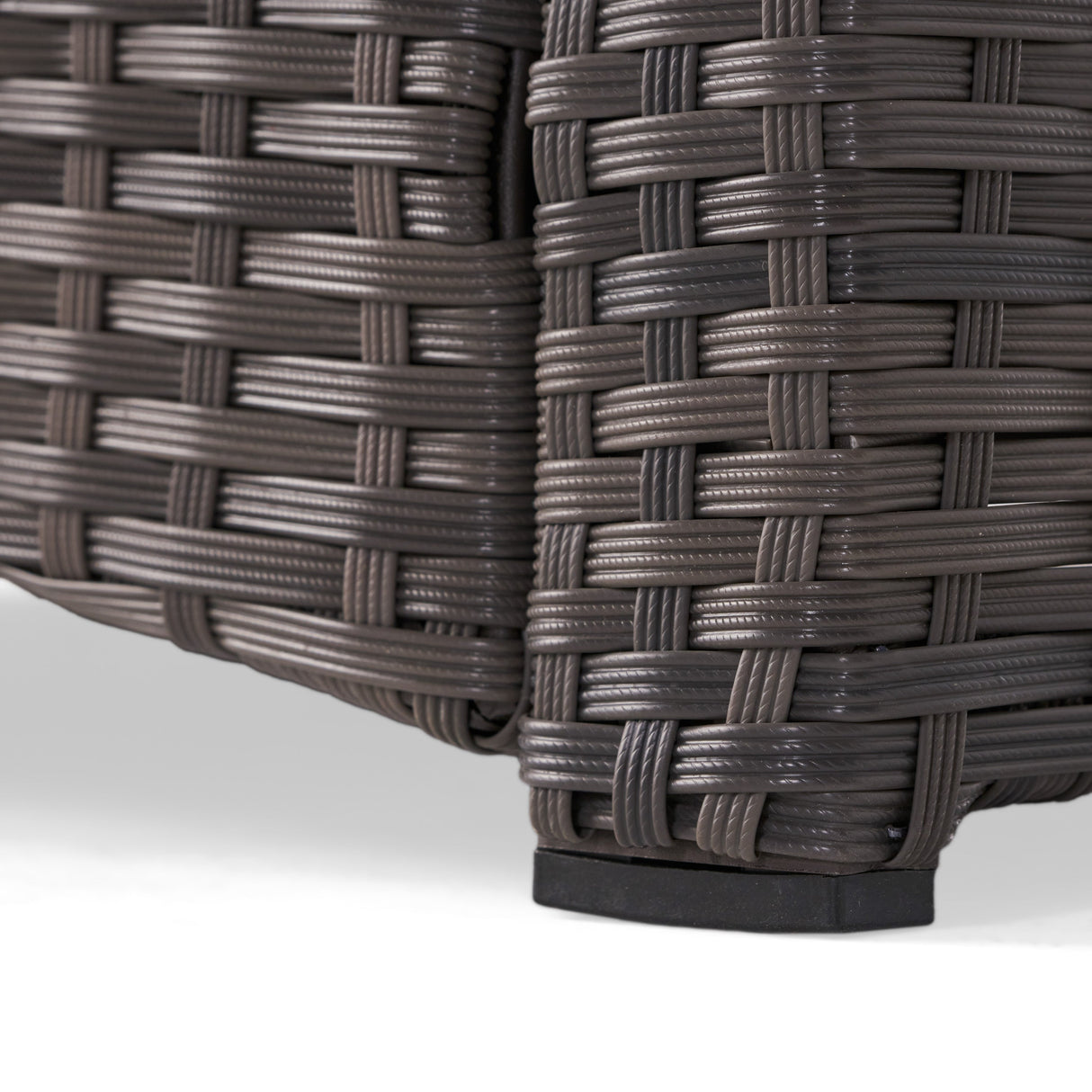 ST MARTA Single Sofa Outdoor Relaxation Seat Grey PE Rattan Waterproof Fabric