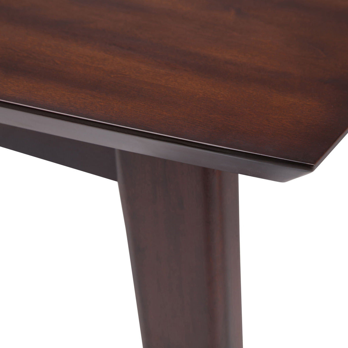 Rectangular Dining Table with Durable Solid Rubberwood Construction - Brown