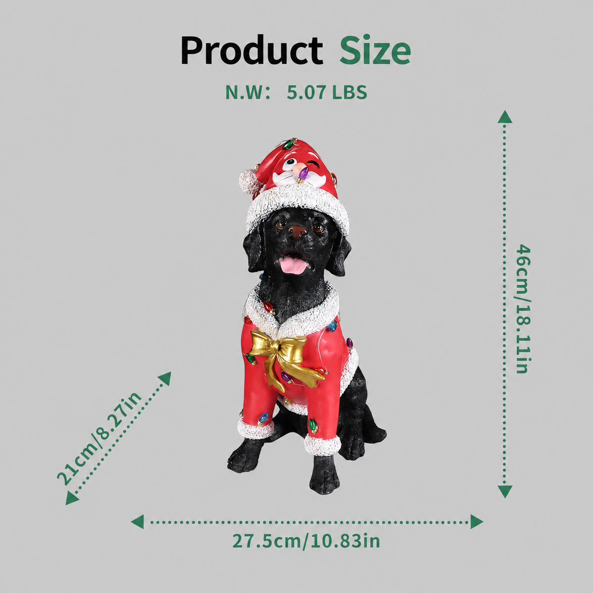 Festive Labrador Christmas Statue