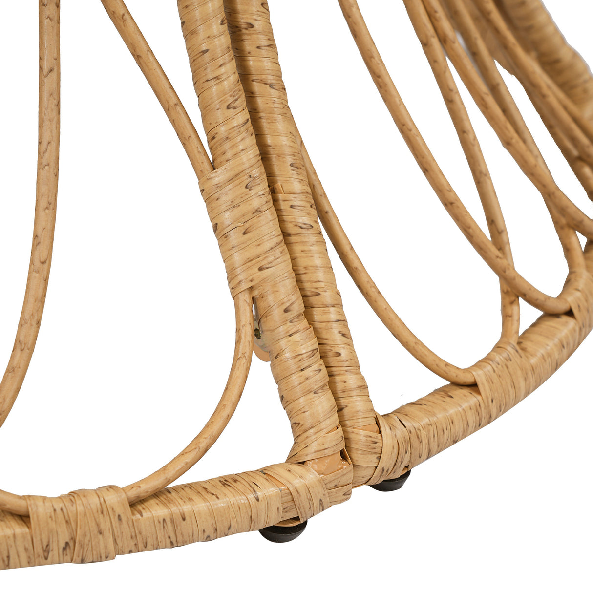 Durable Outdoor Dining Table with Round Acacia Wood Top and Wicker Base