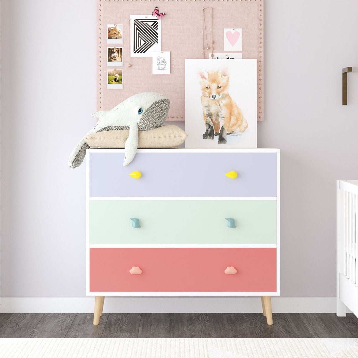 3 Drawer Dresser Storage Cabinet