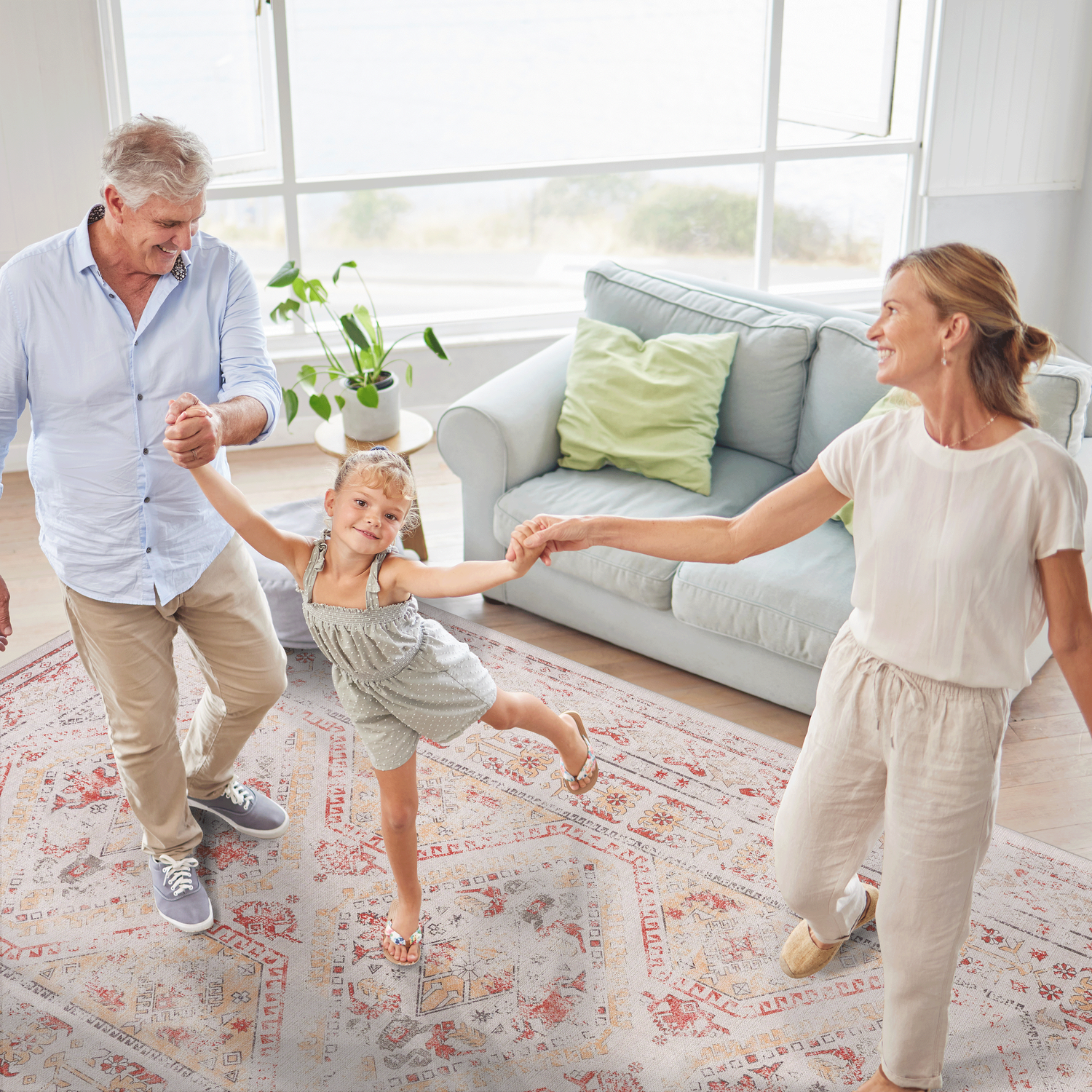 Naar Washable Area Rugs, Low-Pile, Non-Slip, Non-Shedding, Foldable, Kid & Pet Friendly