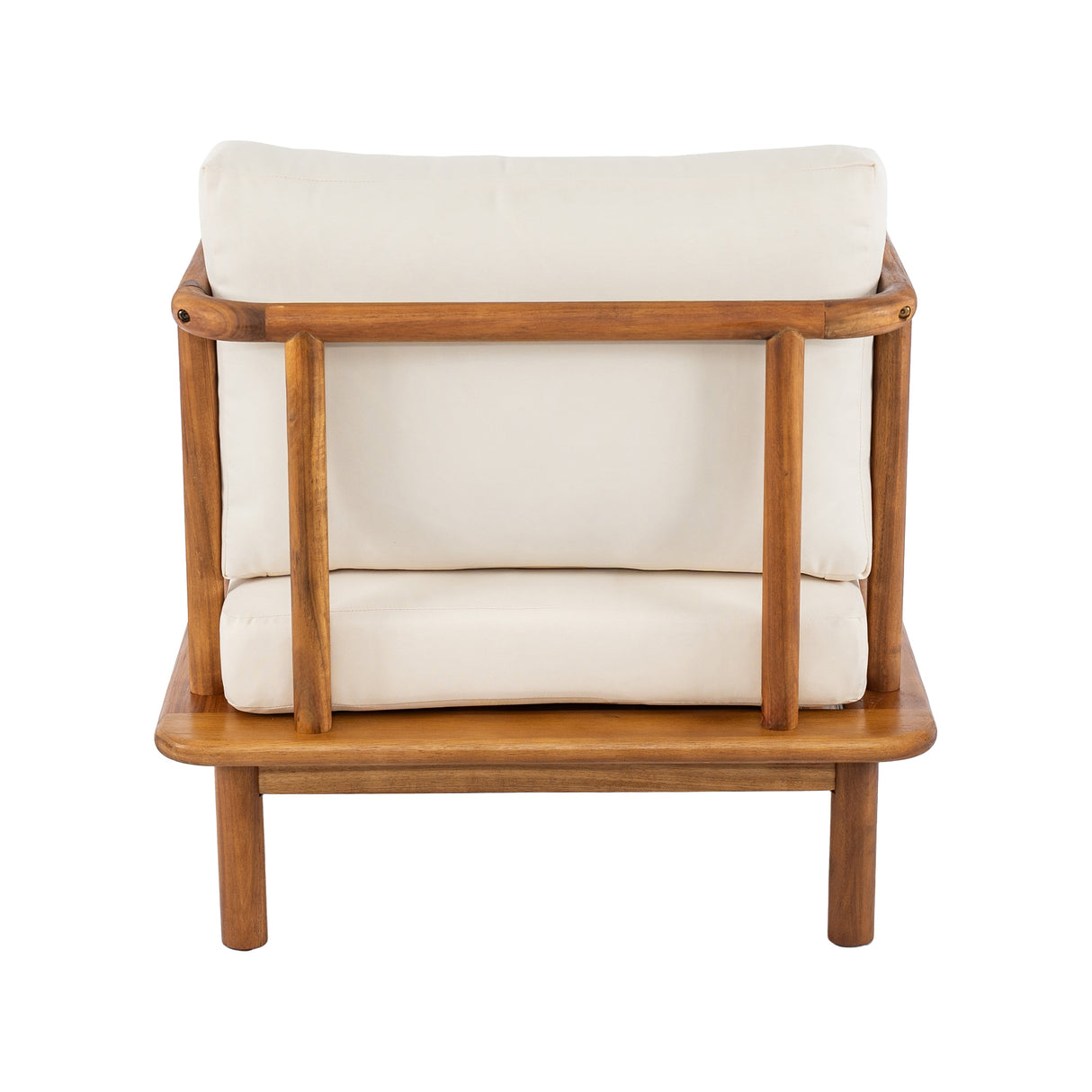 Canape 4-Pieces Acacia Conversation Set with Cream Cushion, Teak