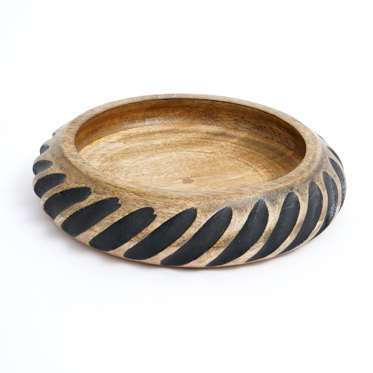 Handmade Wooden Bowl with Black Filler – UniqueArtisan Craft for Stylish Décor