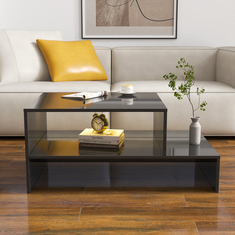 Coffee-table-with-unique-architectural-shape,black-Coffee-Tables