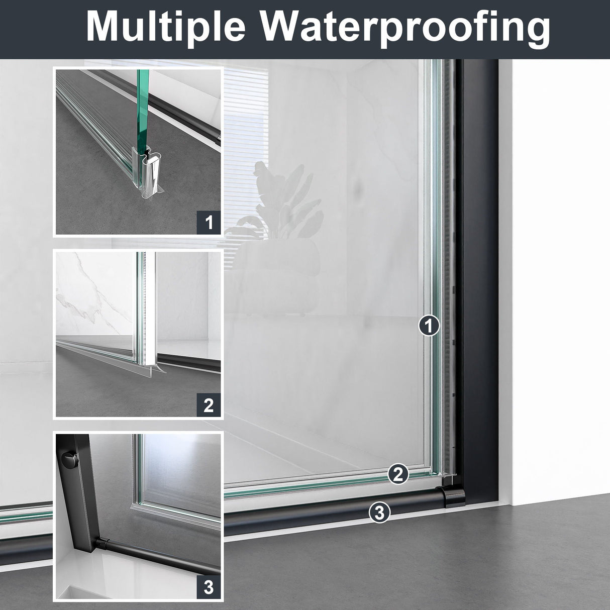 Semi Frameless Circular Pivot Shower Door With 1 / 4" Sgcc Tempered Glass
