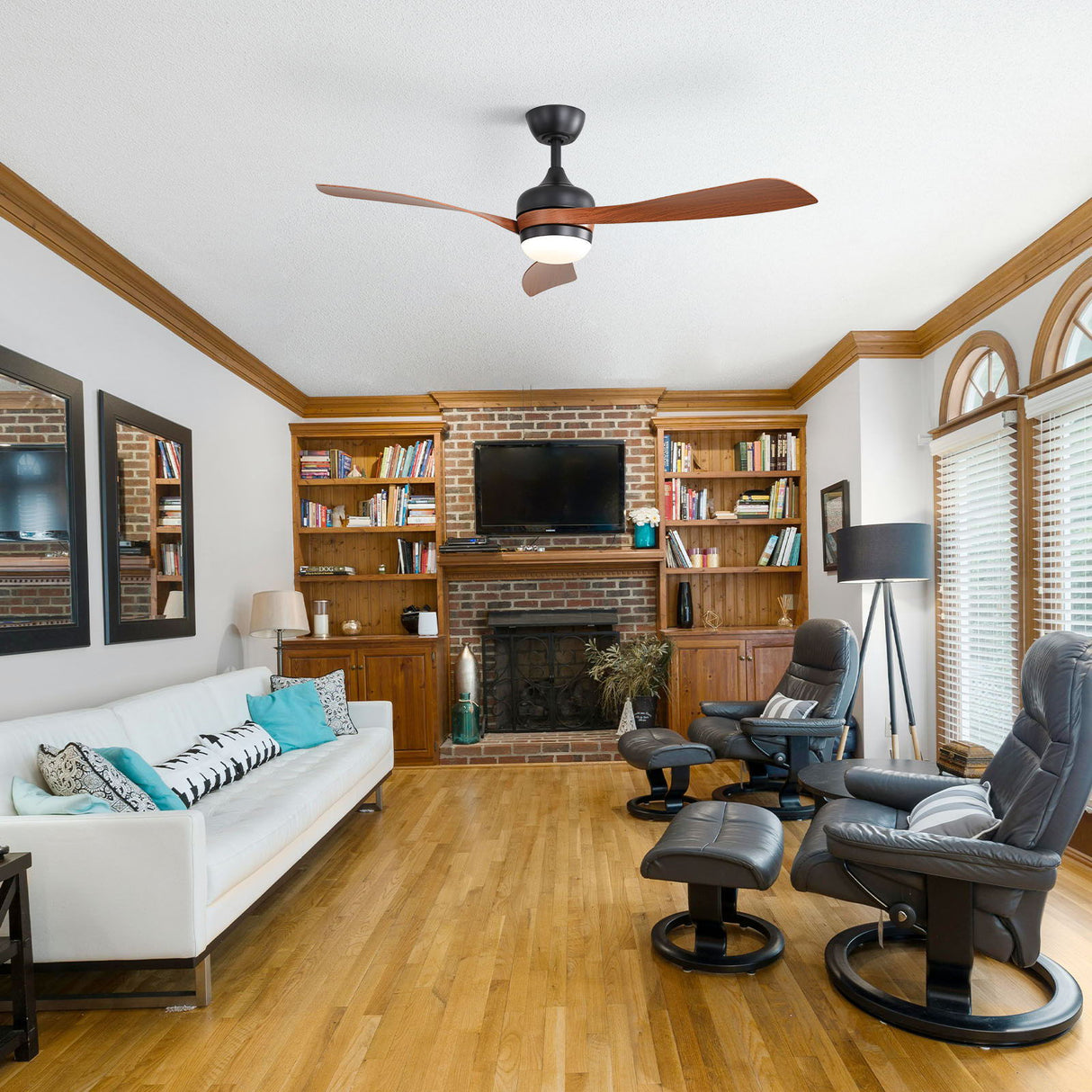 Ceiling Fan With 3 Blades, Remote Control, Reversible DC Motor