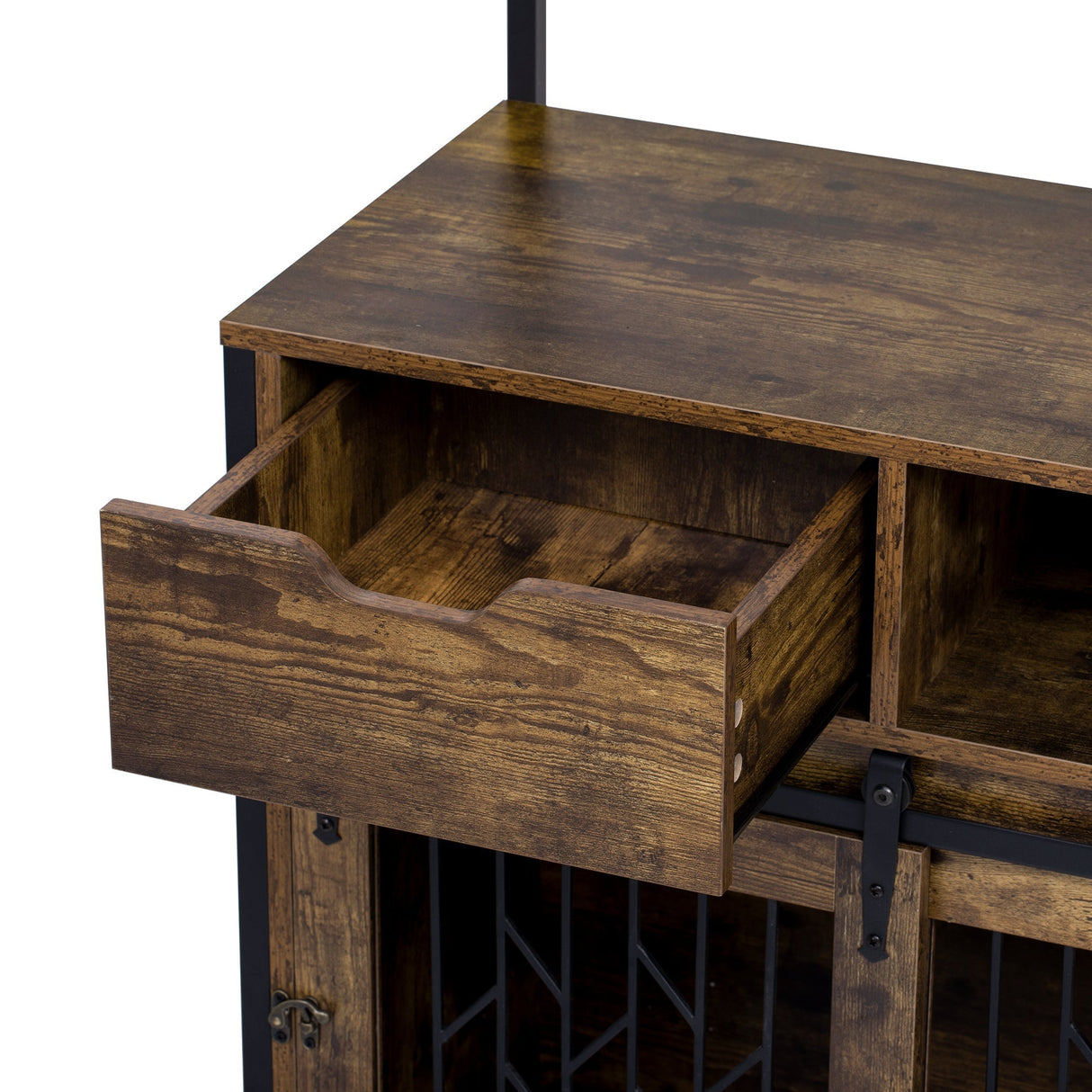 2 in 1 Pet Friendly Dog Crate Composite Desk Hutch