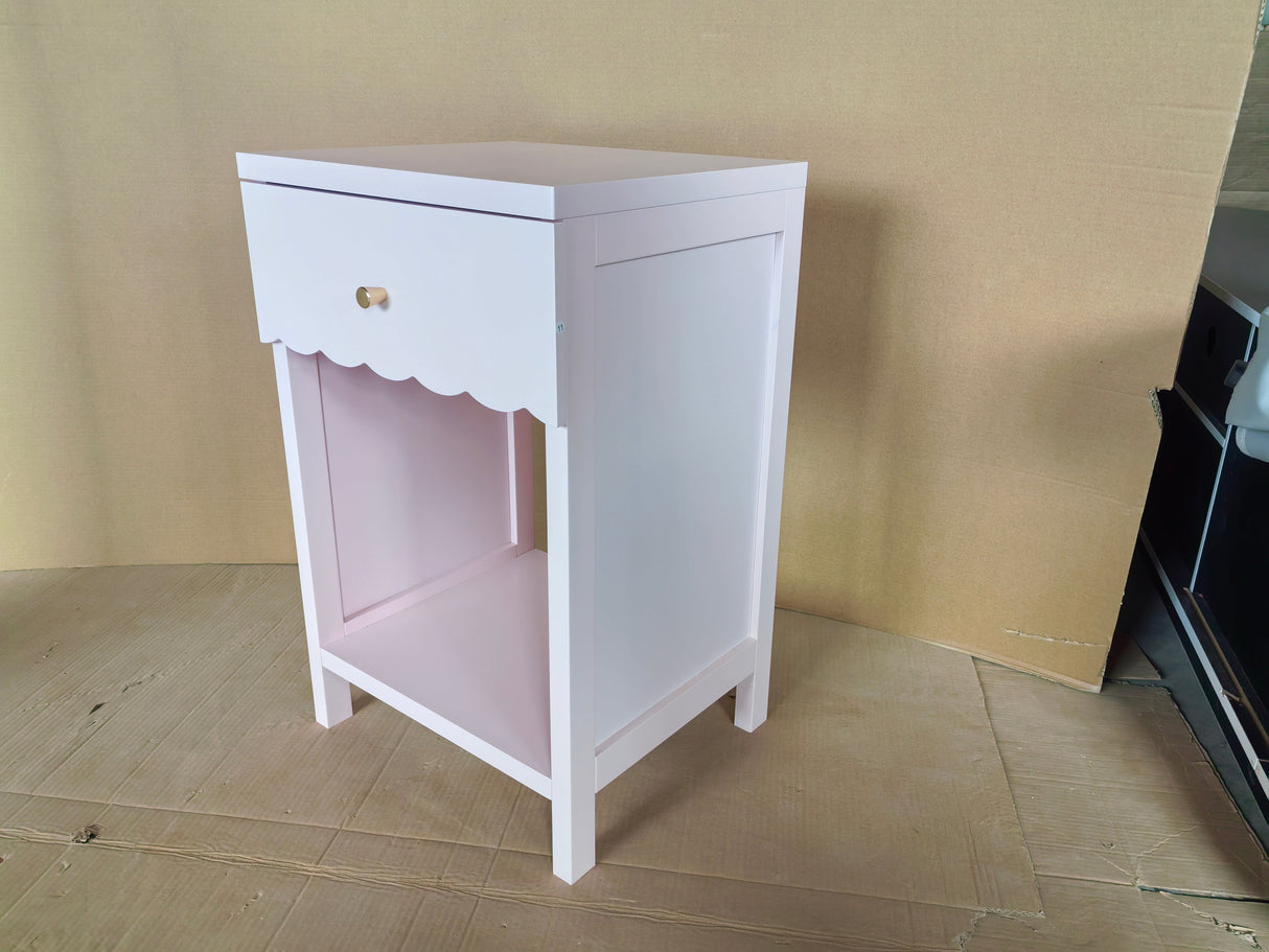 Modern Nightstand with Drawer and Open Shelf