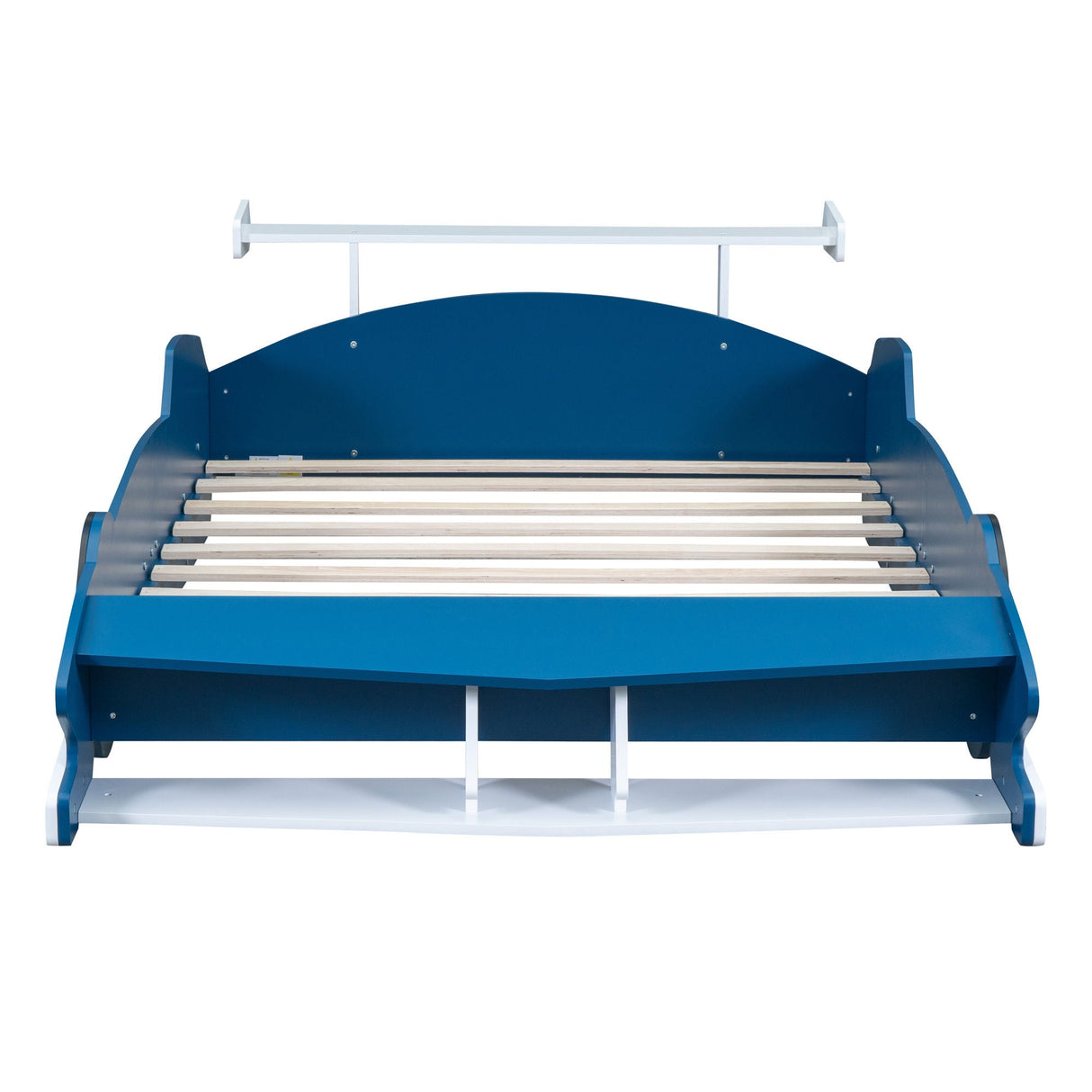 Race Car-Shaped Platform Bed With Wheels