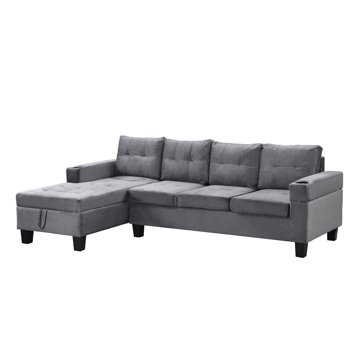 Modern Sectional Sofa Set with L-Shape Chaise Lounge