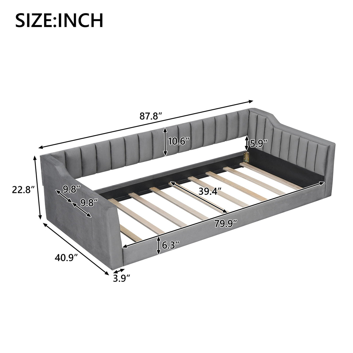 Daybed With Side Storage Pocket