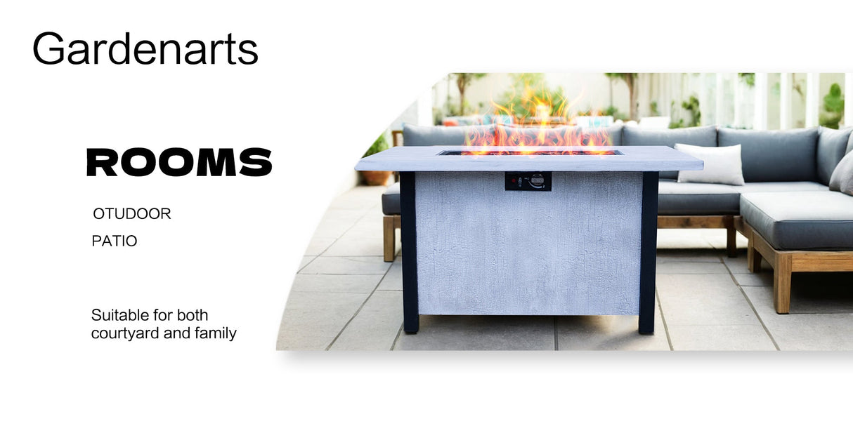 44"W x 25"H Outdoor Propane Fire Pit Table, 50,000 BTU