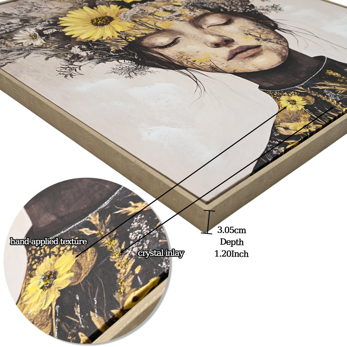 Beauty Posters Beauty lady Wall Art Gold and White Floral Canvas Artwork for Living Room Modern Photo Prints for Home 24x24 Inch Bedroom Pictures Wall Decor