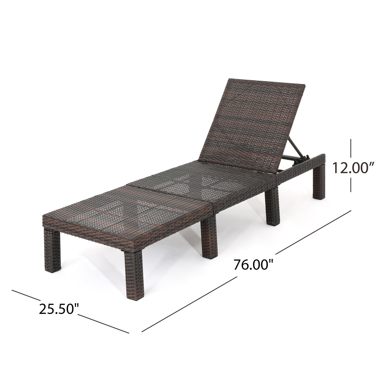 Outdoor Chaise Lounge with Wicker Design and Adjustable Backrest