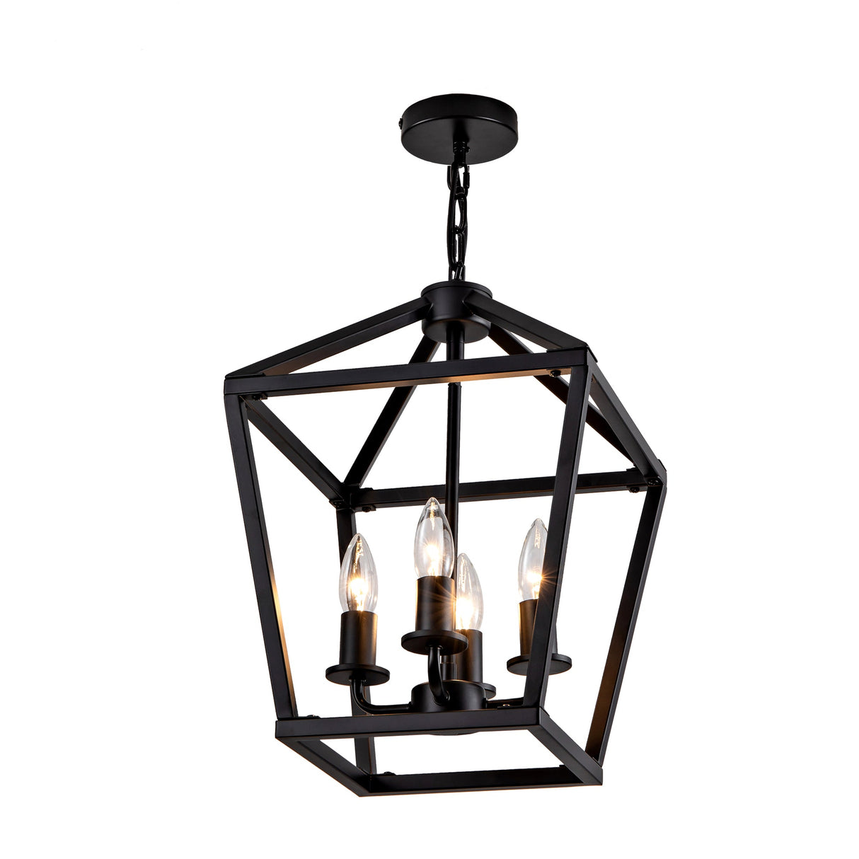 Farmhouse Lantern Chandelier 4-Light