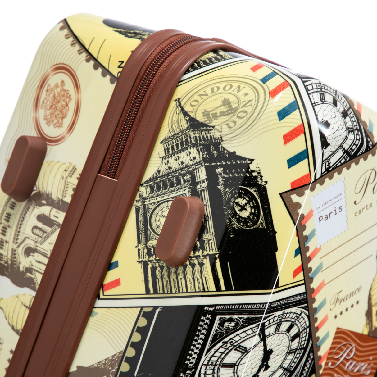 3-Piece PC Spinner Wheel Luggage Set with Printed Pattern