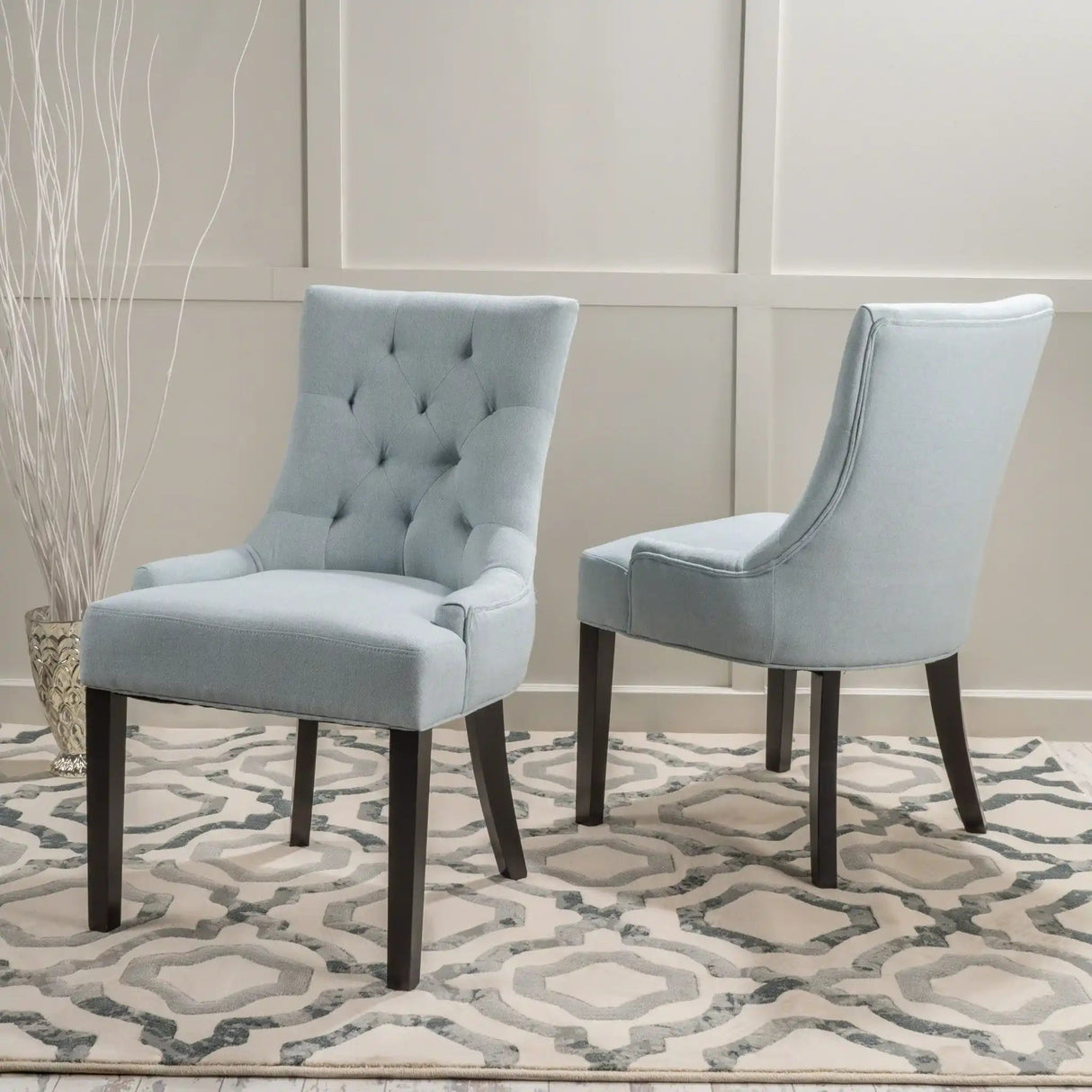 Contemporary Cheney Dining Chair Set with Tufted Design