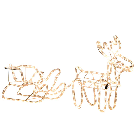 Outsunny-35'-LED-Reindeer-Sleigh-Outdoor-Christmas-Standing-Figure-Decoration-Seasonal-&-Holiday-Decor
