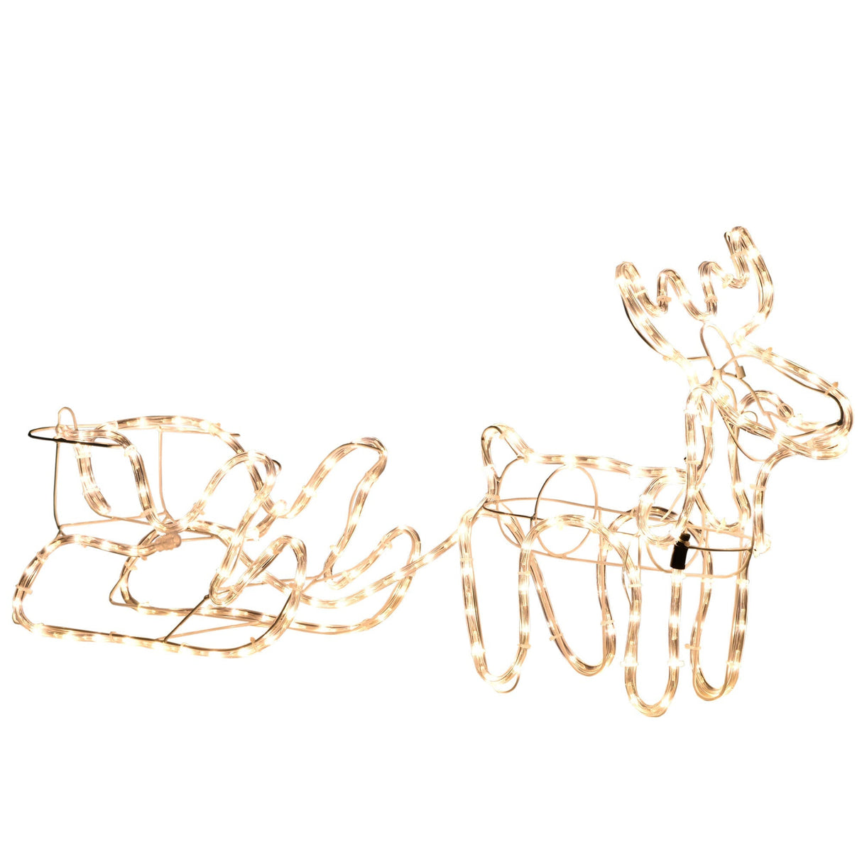 Outsunny 35' LED Reindeer Sleigh Outdoor Christmas Decoration