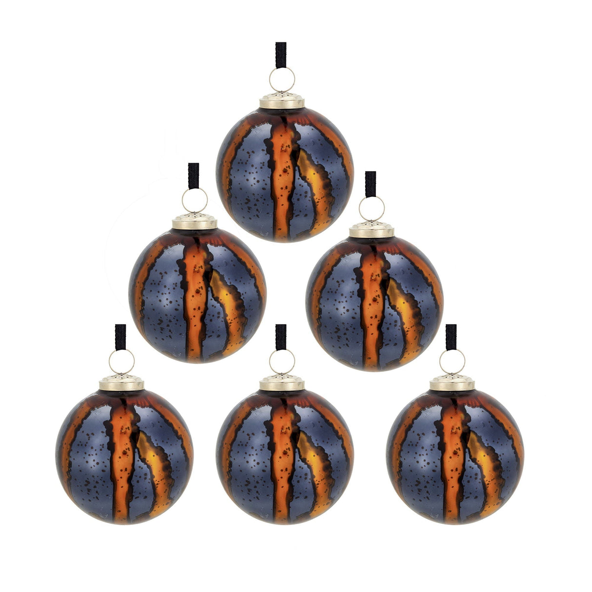 Christmas Ball Ornaments Set of 6 Glass Decorative Hanging Balls