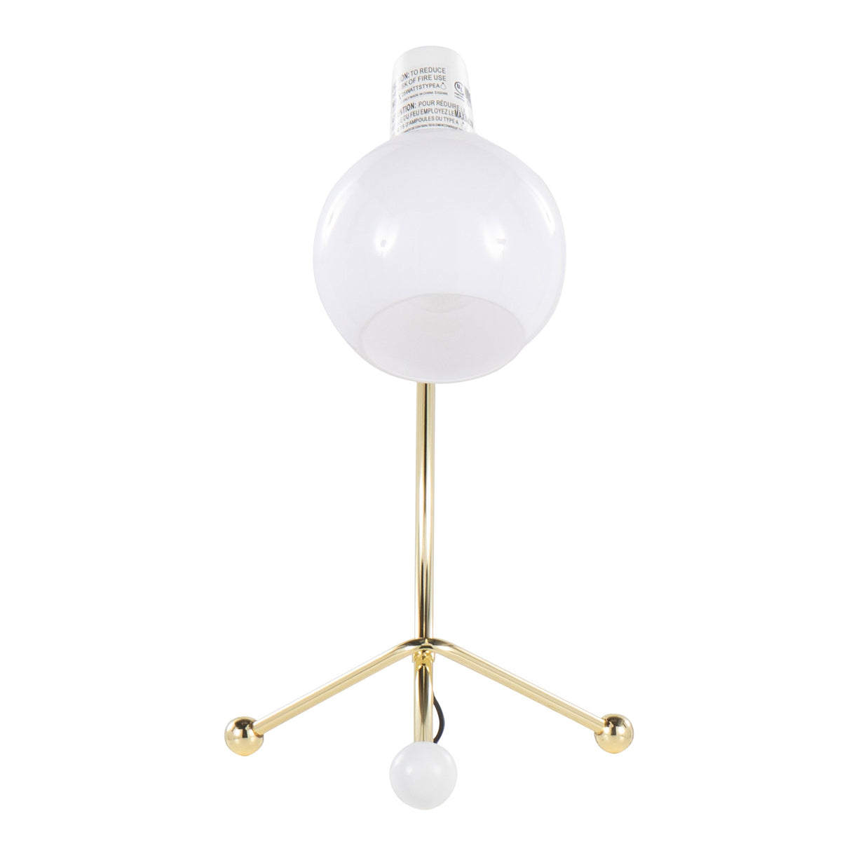 Eileen Contemporary Task Lamp in Gold Metal and White Shade