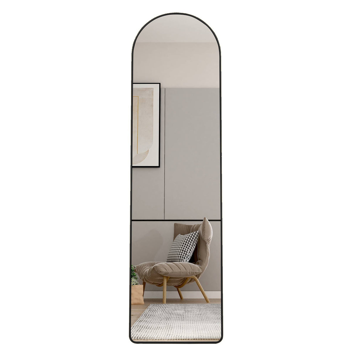 Arched Full Length Mirror With Frame For Bathroom Bedroom ing Store - Black