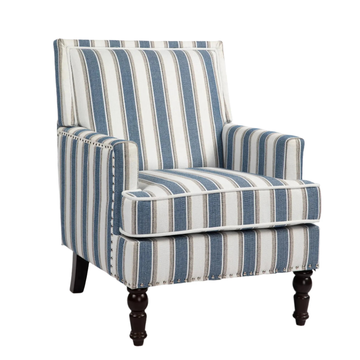 Upholstered-Accent-Chair-with-Striped-Linen-Fabric-and-Nailhead-Trim-Accent-Chairs