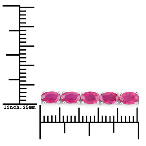 9.18 Carat Genuine Ruby 10K White Gold Bracelet