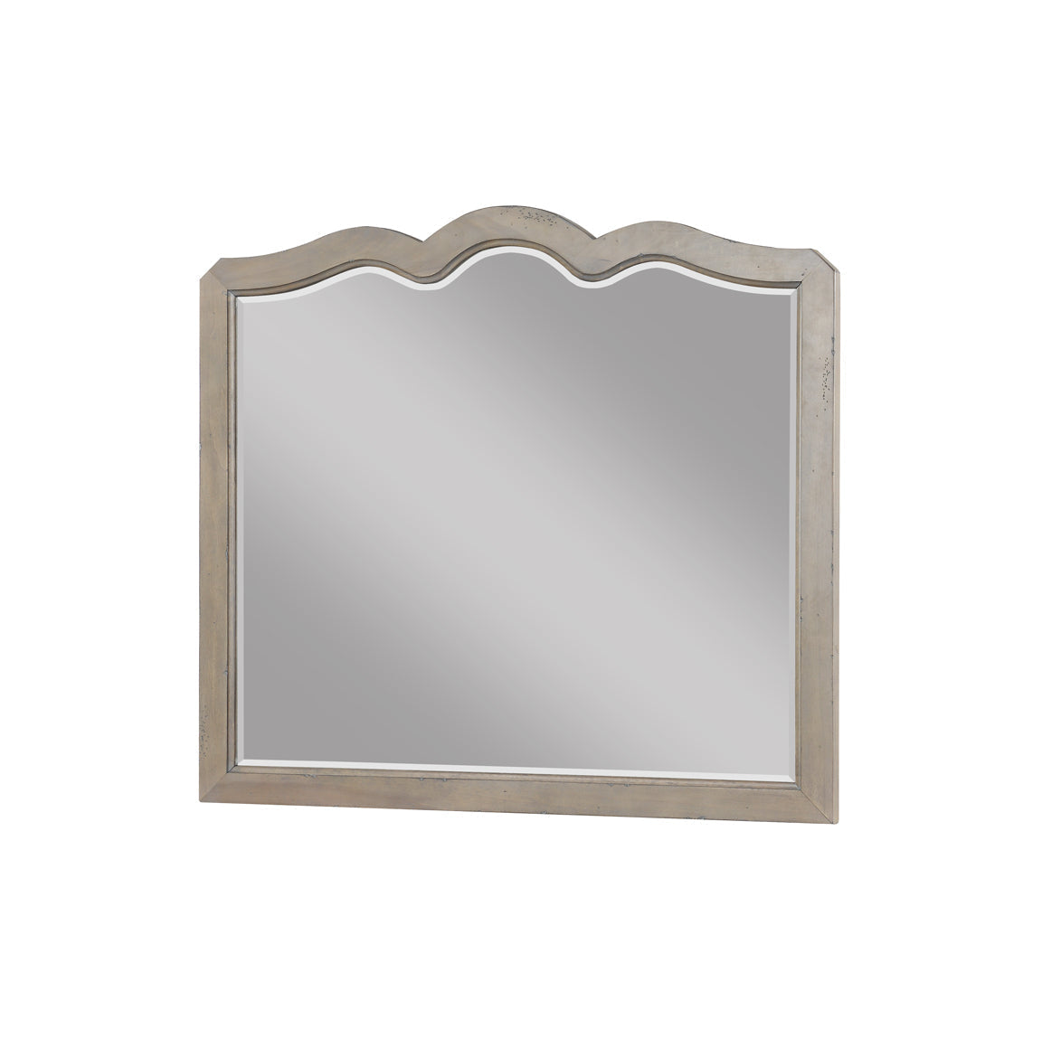 Scallop Shaped Mirror with White Poplar Finish