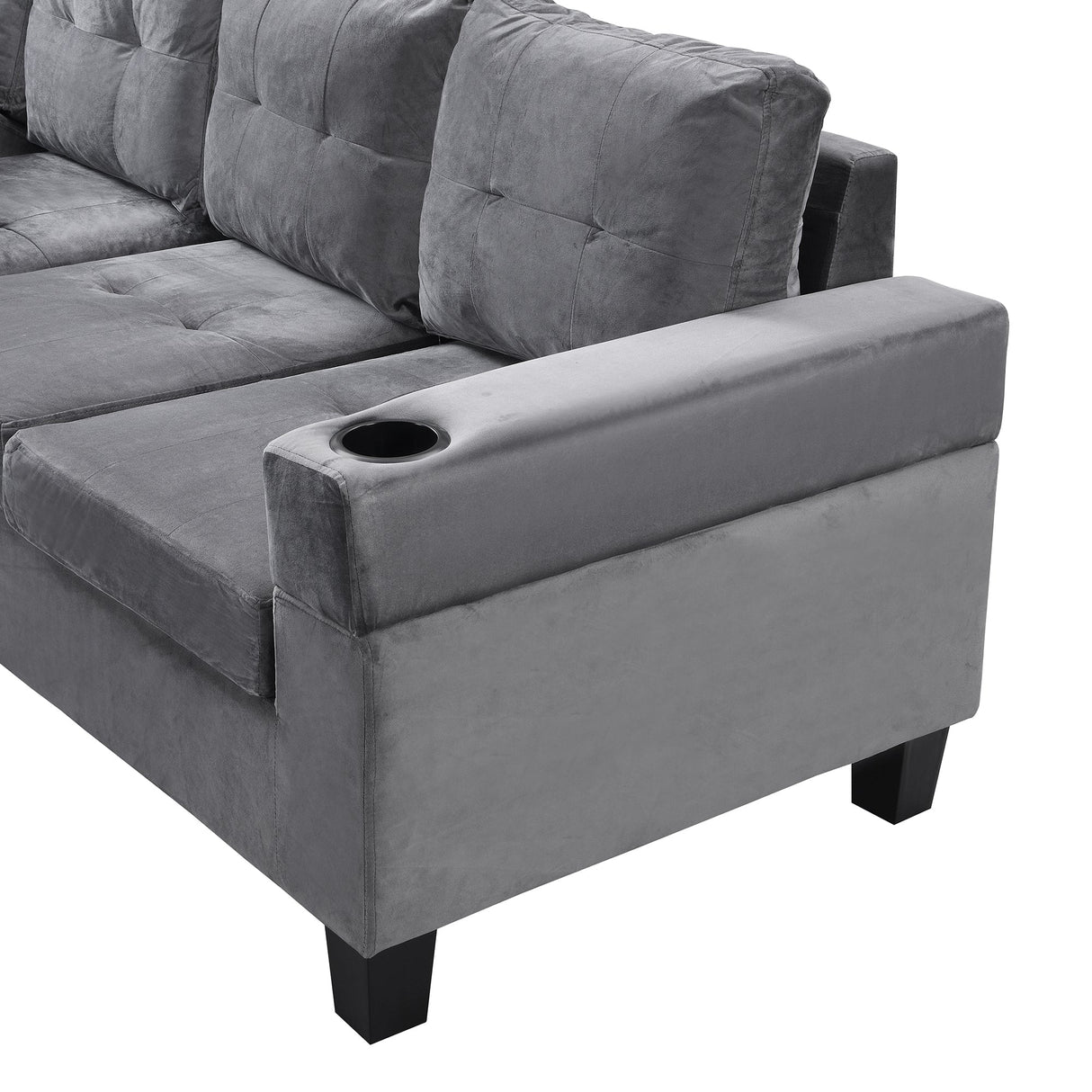 Modern Sectional Sofa Set with L-Shape Chaise Lounge