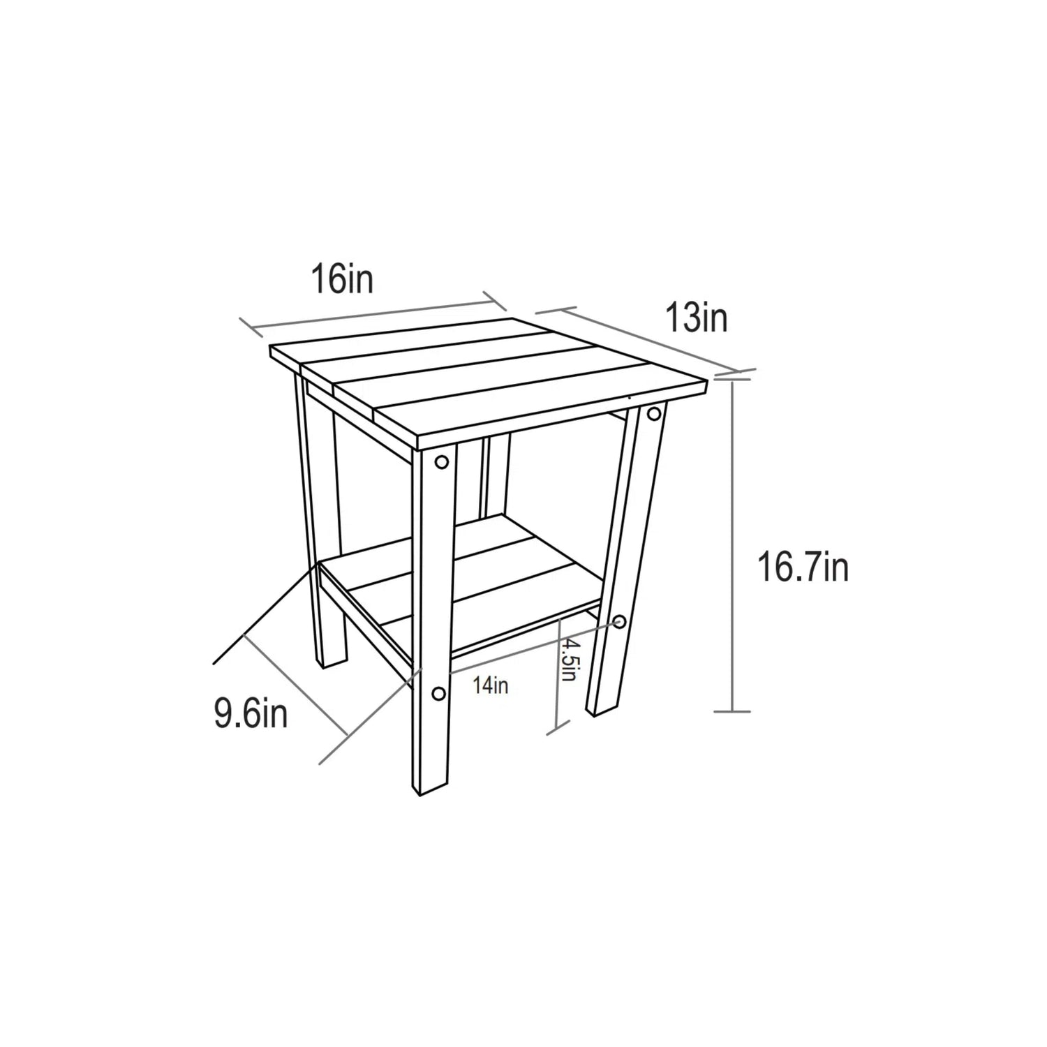 3-piece folding adirondack chair set with side table