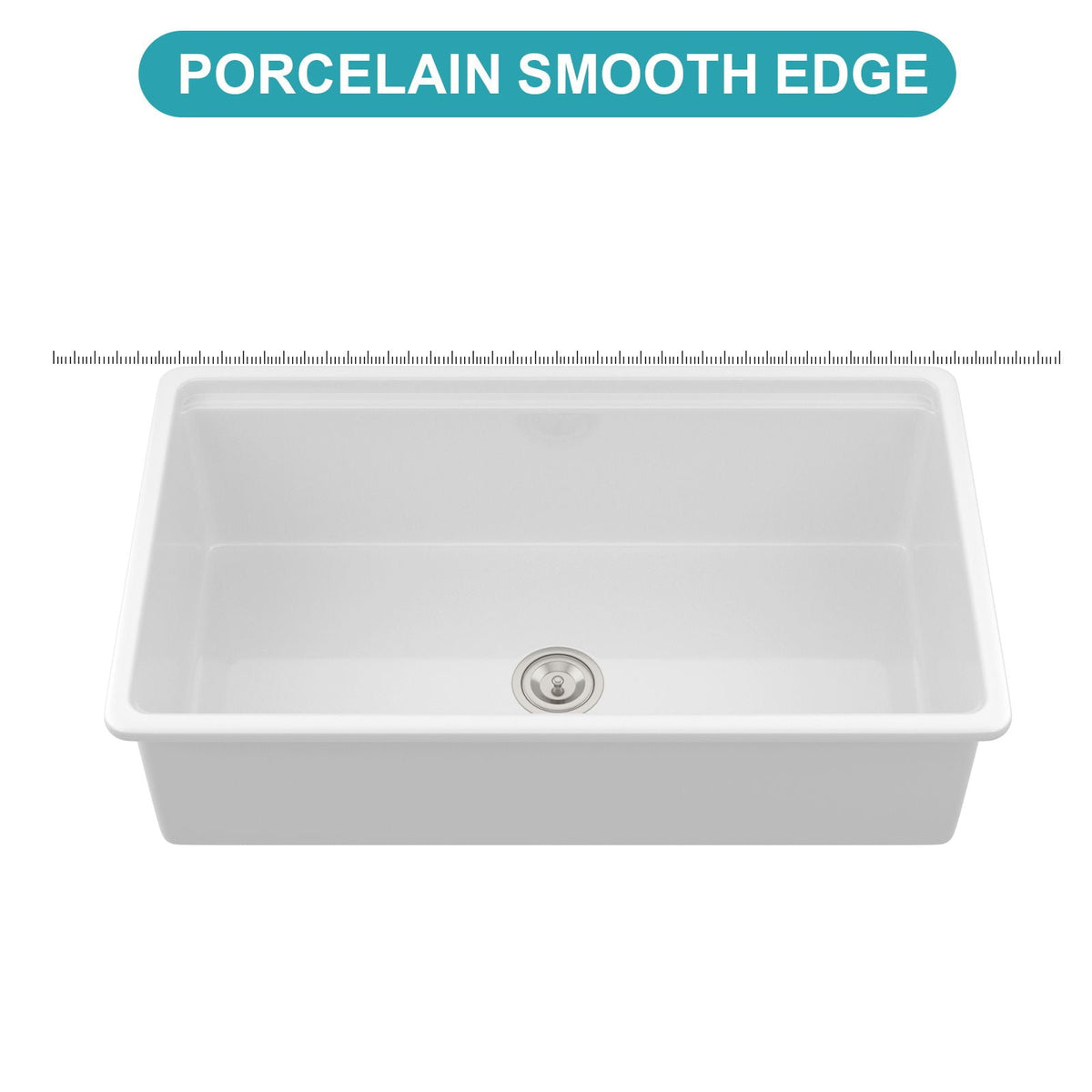 Undermount Workstation Single Bowl Porcelain Ceramic Kitchen Sink