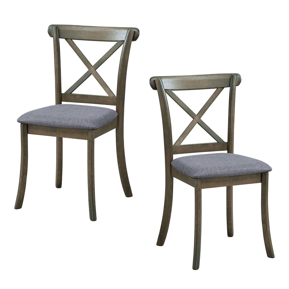 Wooden X Back Dining Chairs Set of 2