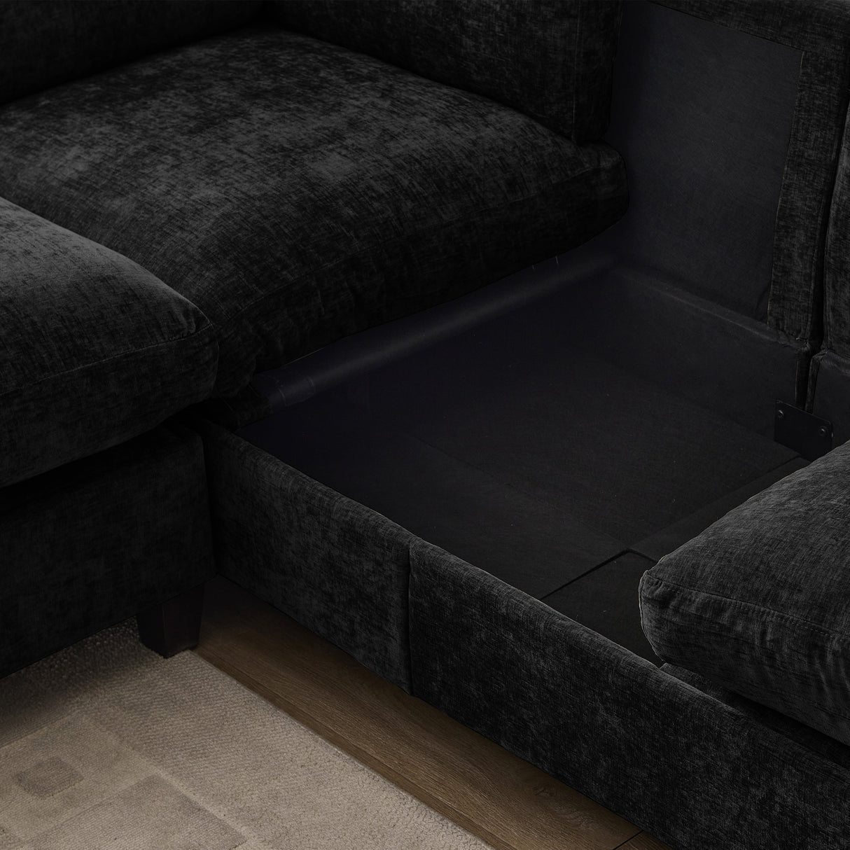 96.5" Sectional Couch for Living Room, Upholstered with Storage