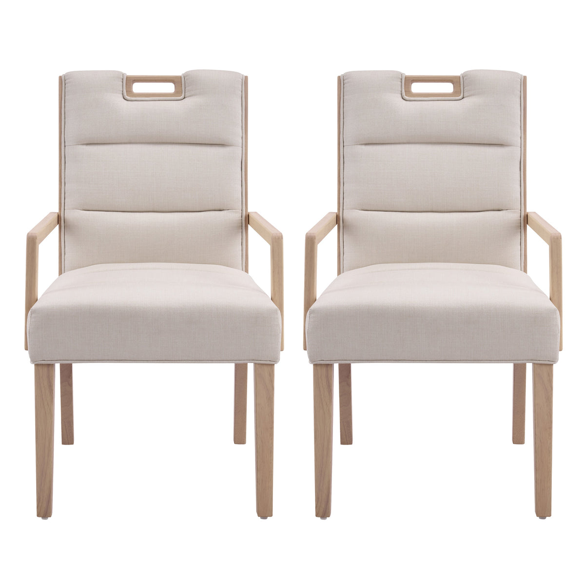 Upholstered Dining Chairs with Armrests
