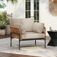 36'-Beige-and-Light-Wood-Tone-Rope-Iron-Lounge-Chair-with-Cushions,-Perfect-for-Natural-and-Modern-Spaces-Outdoor-Chairs
